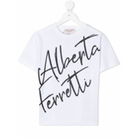Alberta Ferretti Kids logo-print cotton T-shirt - Branco