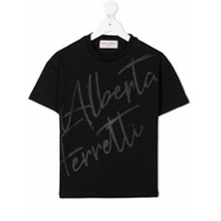 Alberta Ferretti Kids logo-print cotton T-shirt - Preto