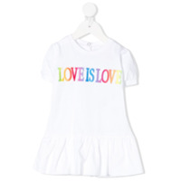 Alberta Ferretti Kids Love is Love embroidered flared dress - Branco