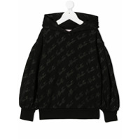 Alberta Ferretti Kids Moletom com capuz e logo monogramado - Preto