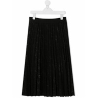 Alberta Ferretti Kids Saia com pregas e logo - Preto