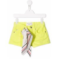 Alberta Ferretti Kids Shorts com detalhe de lenço - Amarelo