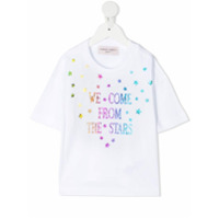 Alberta Ferretti Kids slogan print short-sleeved T-shirt - Branco