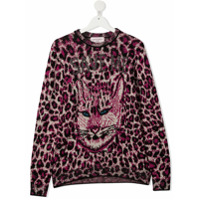 Alberta Ferretti Kids TEEN leopard print knitted jumper - Neutro