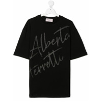 Alberta Ferretti Kids TEEN logo-print cotton T-shirt - Preto