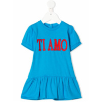 Alberta Ferretti Kids Vestido com logo - Azul