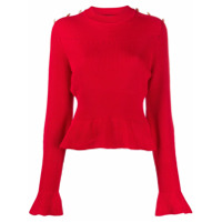 Alberta Ferretti Suéter de tricô com punhos largos - Vermelho