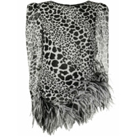 Alessandra Rich Blusa com estampa de leopardo - Branco