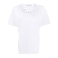 Alessandra Rich Camiseta com aplicação de cristais no logo - Branco