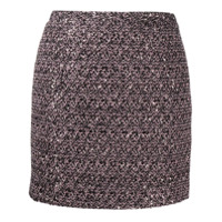 Alessandra Rich high-rise tweed mini skirt - Preto