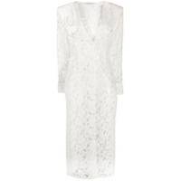 Alessandra Rich lace button front dress - Branco