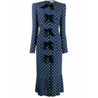 Alessandra Rich Vestido slim com laço frontal - Azul