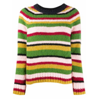 Alexa Chung Suéter decote careca com listras - Verde