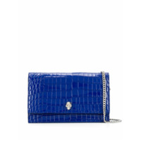 Alexander McQueen Bolsa tiracolo com efeito de pele de crocodilo - Azul