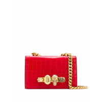 Alexander McQueen Bolsa tiracolo com efeito de pele de crocodilo - Vermelho