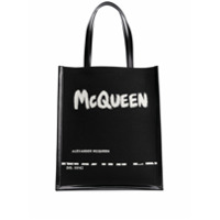 Alexander McQueen Bolsa tote com estampa de logo - Preto