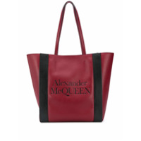 Alexander McQueen Bolsa tote com logo gravado - Vermelho