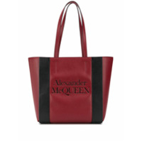 Alexander McQueen Bolsa tote com logo - Vermelho