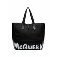 Alexander McQueen Bolsa tote shopping 35 com estampa de logo - Preto