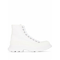 Alexander McQueen Bota Tread Slick de canvas - Branco