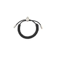 Alexander McQueen Bracelete de couro com caveira - Preto