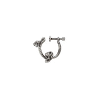 Alexander McQueen Brinco único com estampa de caveira - Prateado