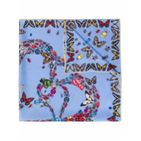 Alexander McQueen butterfly-print scarf - Azul