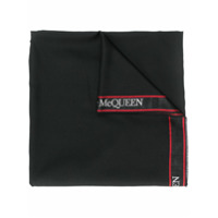 Alexander McQueen Cachecol com acabamento de logo - Preto