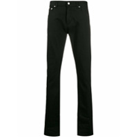 Alexander McQueen Calça jeans cenoura com patch de dragão - Preto
