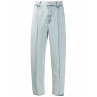 Alexander McQueen Calça jeans reta com recortes laterais - Azul