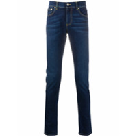 Alexander McQueen Calça jeans slim com patch - Azul