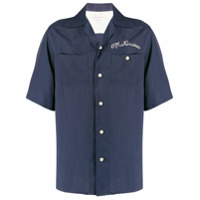 Alexander McQueen Camisa com logo bordado - Azul