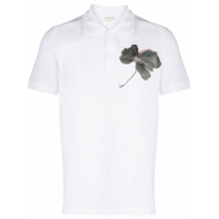 Alexander McQueen Camisa polo com bordado floral - Branco