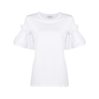 Alexander McQueen Camiseta com babados nas mangas - Branco