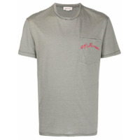 Alexander McQueen Camiseta com bordado e listras - Preto