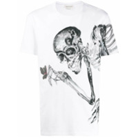 Alexander McQueen Camiseta com estampa floral e caveira - Branco