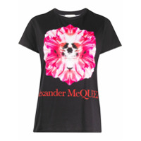 Alexander McQueen Camiseta com estampa floral e caveira - Preto
