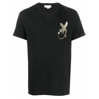Alexander McQueen Camiseta com patch de dragão - Preto