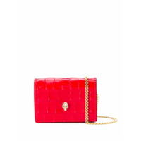 Alexander McQueen Carteira com alça de corrente e tachas de caveira - Vermelho