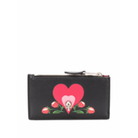 Alexander McQueen Carteira com esampa gráfica e aplicação de tachas e caveira - Preto