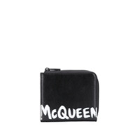 Alexander McQueen Carteira com zíper e estampa de logo - Preto