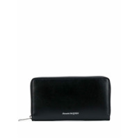 Alexander McQueen Carteira de couro com estampa de logo - Preto