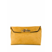 Alexander McQueen Clutch de camurça com alça de anéis - Amarelo