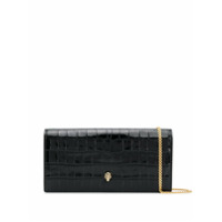 Alexander McQueen Clutch de couro com efeito enrugado - Preto