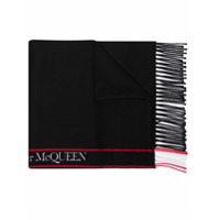 Alexander McQueen Echarpe com bordado de logo Blown Up - Preto