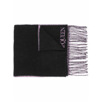 Alexander McQueen Echarpe com estampa de coração e caveira - Preto