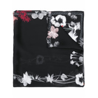 Alexander McQueen Echarpe com estampa floral e corrente - Preto