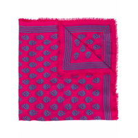 Alexander McQueen Echarpe com franjas e estampa de caveira - Rosa