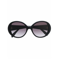 Alexander McQueen Eyewear Ã“culos de sol redondo oversized com logo dourado - Preto