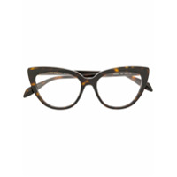 Alexander McQueen Eyewear ALEXANDER MCQUEEN EYEWEAR AM0253O 002 HAVANA HAVANA TRANSPARENT Leather/Fur/Exotic Skins->Leather - Marrom